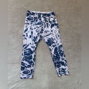 Nike Marble Pattern Leggings - Navy and Light Purple